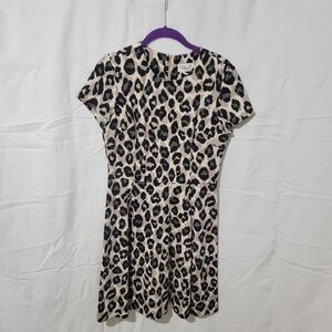 Leopard Print Short Sleeve Dress - Eliza J
